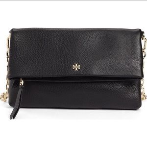 Tory Burch Black Foldover Crossbody Shoulder Bag
